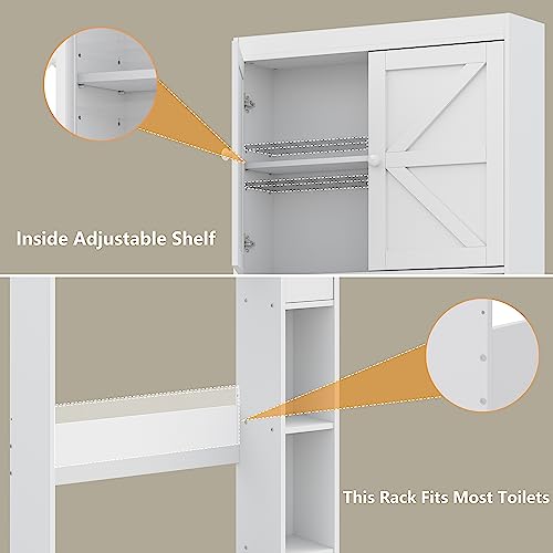 Over The Toilet Storage Cabinet with Barn Doors