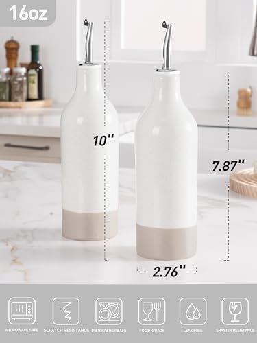 16oz Ceramic Oil Dispenser Bottle (2 Count)