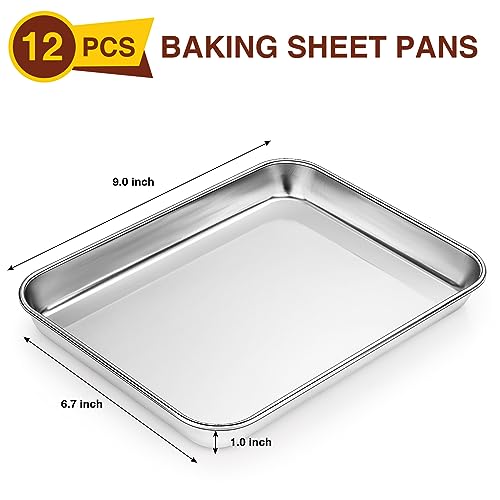 Sheet Pan Set Baking Sheet Cookie Sheet Baking Pan Toaster Oven Pans (4.33 Count)