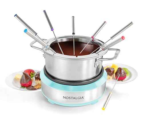 8 Cup Electric Fondue Pot Set for Cheese & Chocolate