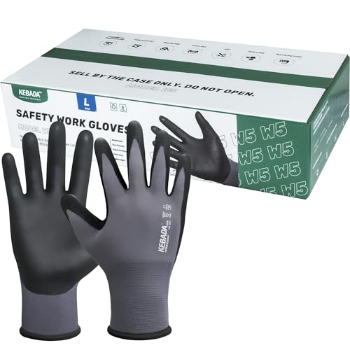 W5 Foam Nitrile Coated Work Gloves for Men Women (60 Count)