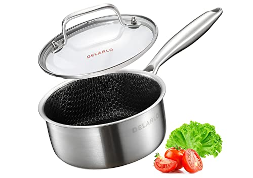 Tri Ply Stainless Steel Hybrid Non Stick Saucepan 1.5 Quart