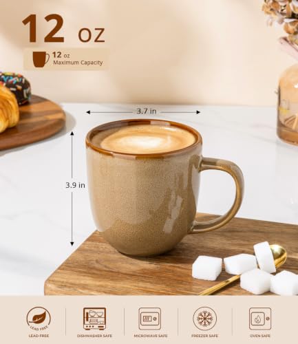 Ceramic Coffee Mugs Set of 6 (6 Count)