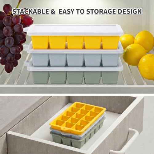Silicone Ice Cube Tray 3 Pack (3 Count)