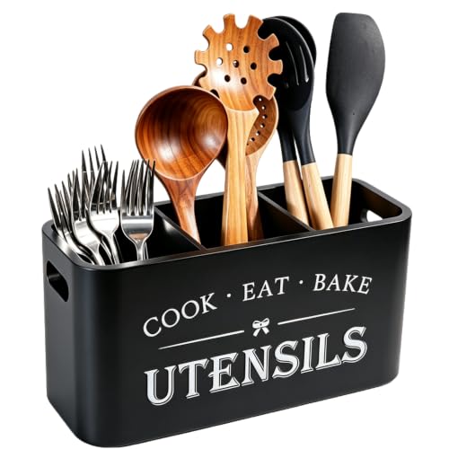 Wooden Kitchen Utensil Holder Organizer for Counter or Countertop