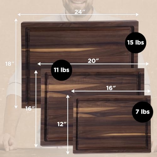 20" Classic Walnut Reversible Cutting Board with Juice Groove
