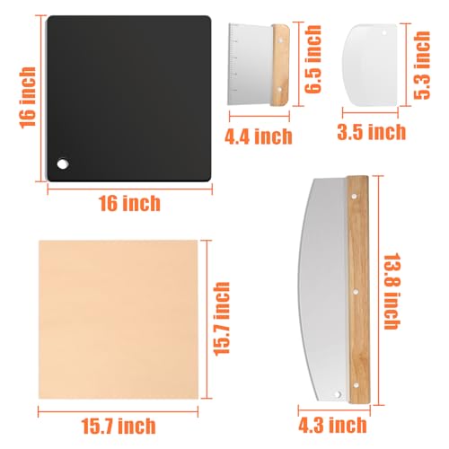 16 x16 Inch Square Pizza Steel Set for Oven and Grill