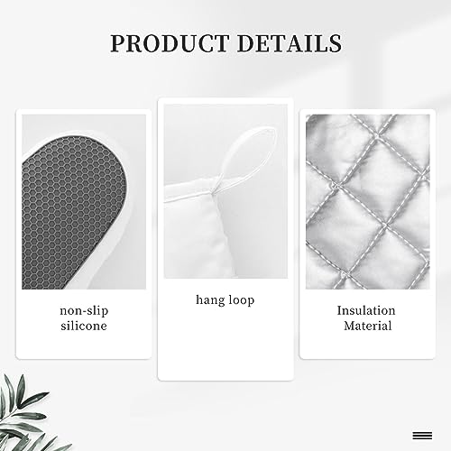 Tropic Hawaiian Hibiscus Flower Oven Mitts Pot Holders Set Silicone Heat Resistant Green Leaves Red Floral Oven Mitts and Hot Pads Potholders Non