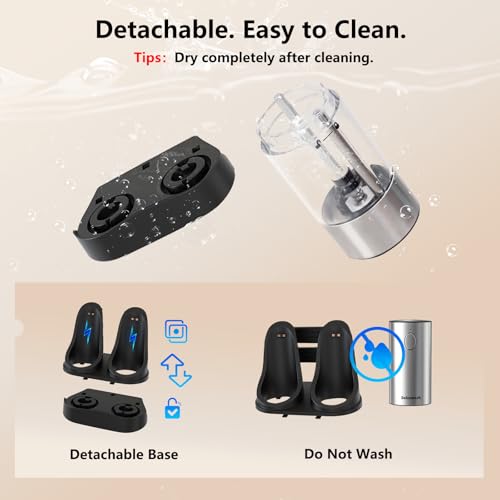 Salt & Pepper Grinder Set with Rechargeable Base