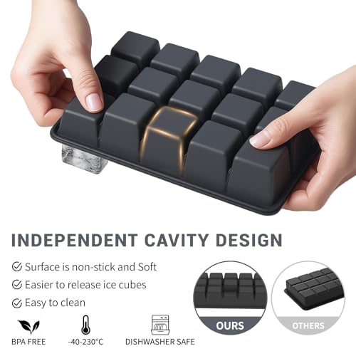 Silicone Ice Cube Tray 3 Pack (3 Count)