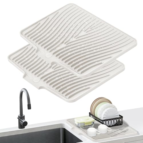 Silicone Dish Drying Mat for Kitchen Counter (2 Count)