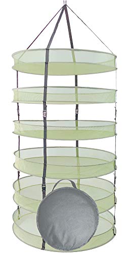 Herb Drying Rack Collapsible 2.5 ft Hanging Dry Net Rack for Hydroponic Herb Pot Vegetable Fruit Flower or Clothes Laundry