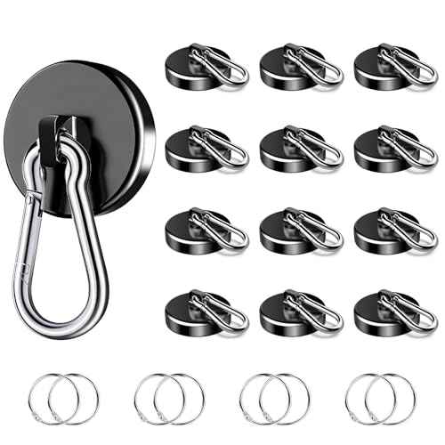 200Lbs Magnetic Carabiner Hooks (12 Count)