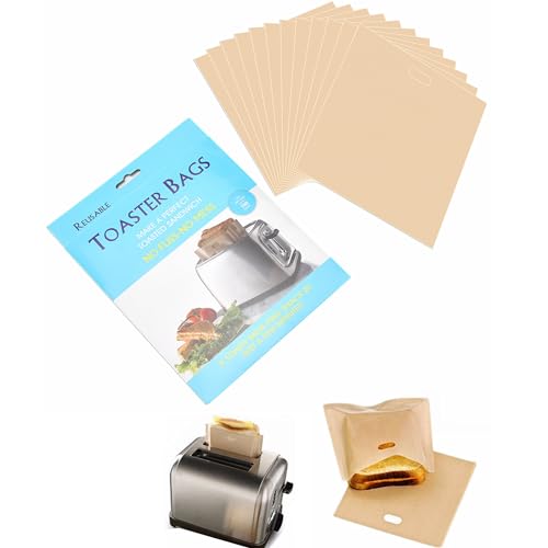 12 Pack Non Stick Toaster Sandwich Bags Reusable and Heat Resistant Easy to Clean (12 Count)