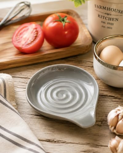 Spoon Rest Ceramic Spoon Holder for Stove Top Large Spatula Holder (2 Count)