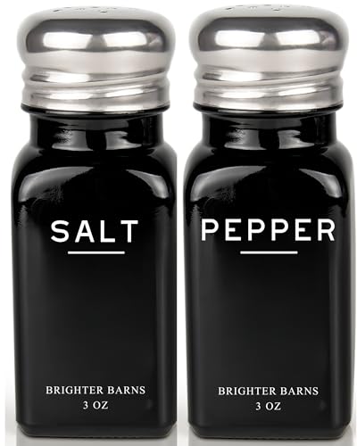 Black Salt and Pepper Shakers Set by Brighter Barns (2 Count)