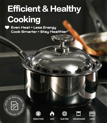 3 Quart Stainless Steel Saucepan with Lid