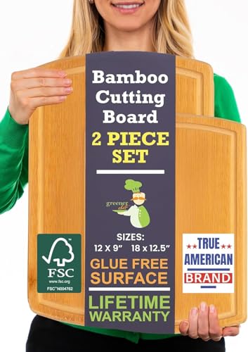 Extra Large Bamboo Cutting Board Set of 2 (2 Count)