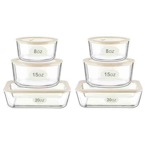Glass Food Container Set with Glass Lid (3 Count)