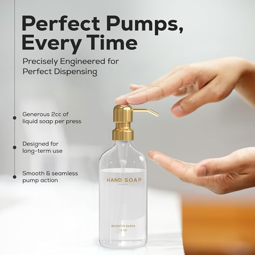 Luxury Glass Soap Dispenser Set by Brighter Barns (2 Count)