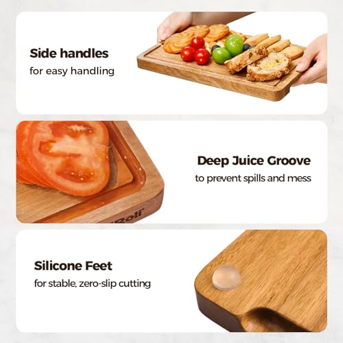 Small Acacia Wood Cutting Board for Kitchen