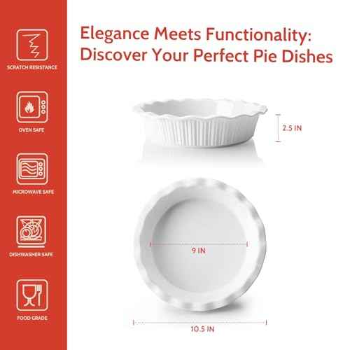 Porcelain Deep Fluted Pie Dish for Baking