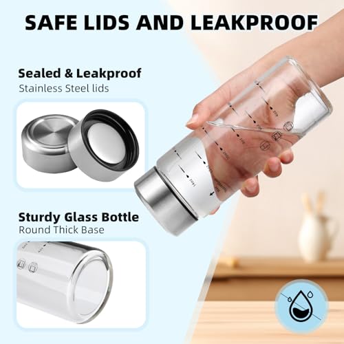 Glass Juice Bottles 6 Pack 16 oz (6 Count)