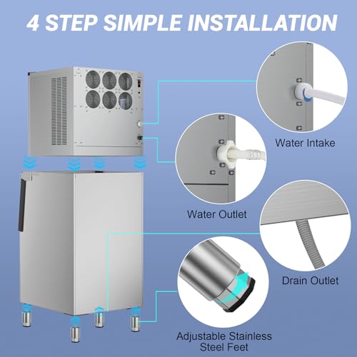 500 lbs High Output Commercial Ice Machine Freestanding Self