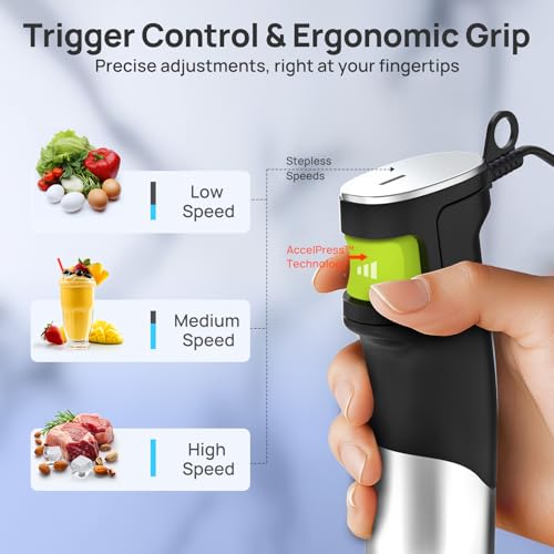 10-in-1 Immersion Hand Blender Max 1100W, Trigger Speed Control