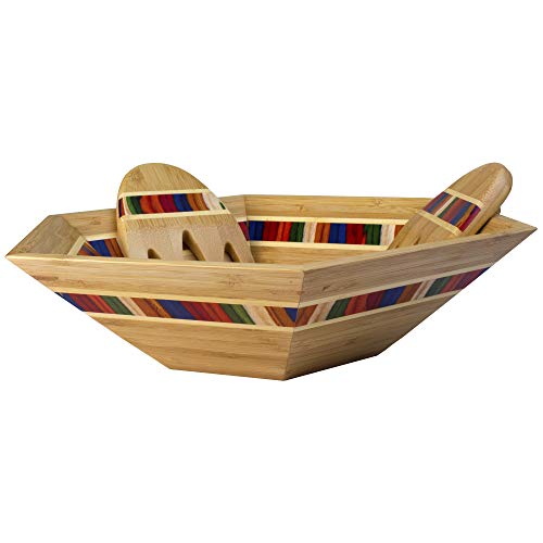 Baltique Marrakesh Collection 14" Salad Serving Bowl with Salad Hands