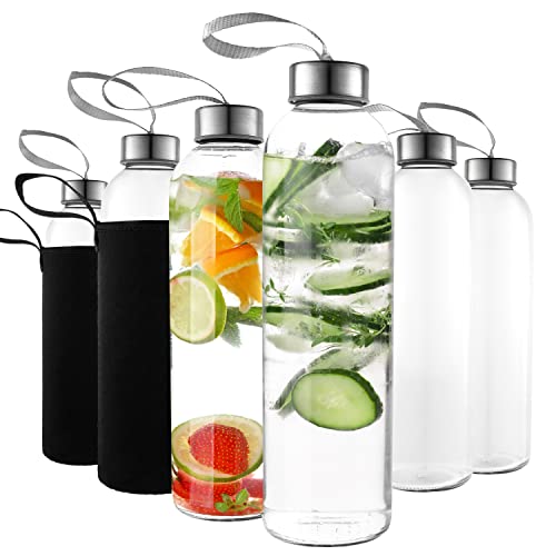 18oz Glass Water Bottles (12 Count)