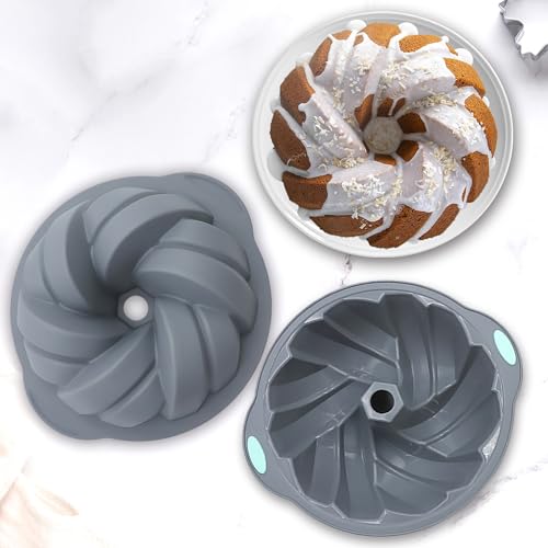4 Pieces Silicone Fluted Cake Pans