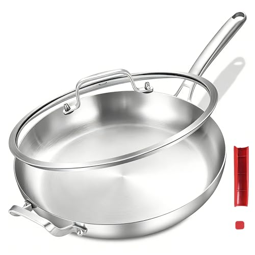 14 Inch Stainless Steel Frying Pan with Lid