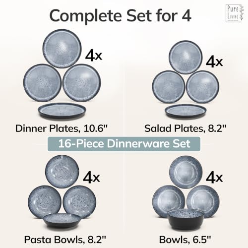 16 Piece Stoneware Dinnerware Set for 4 (16 Count)