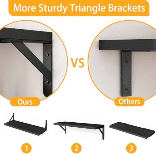 16.5in Floating Shelves for Wall Home Decor (6 Count)