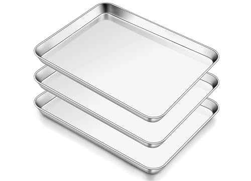 13x9 Inches Stainless Steel Quarter Sheet Pan Set of 3 (3 Count)