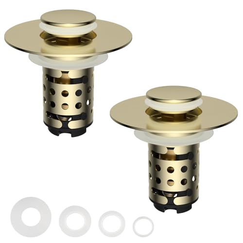 2PCS Universal Bathroom Sink Drain Strainer Hair Catcher (2 Count)