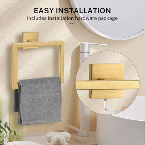 Brushed Gold Towel Ring