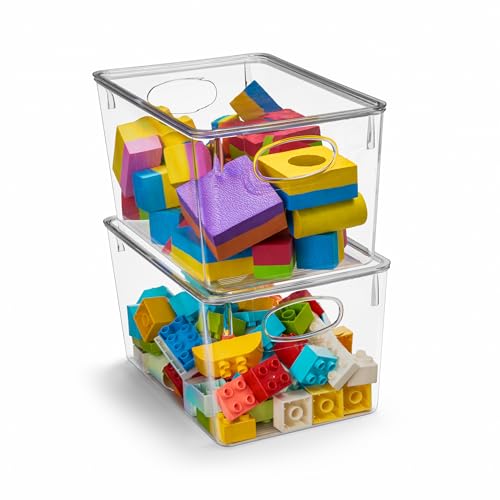 Clear Toy Storage Bins with Lids (8 Count)