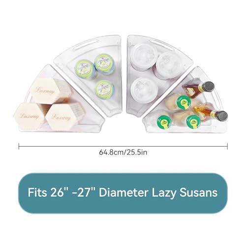 Lazy Susan Cabinet Organizer Bins for Kitchen 4 Pack (4 Count)