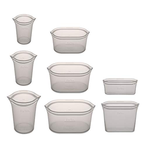 Reusable Food Storage Containers Full Set of 8 Gray
