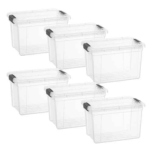8.7 Quart Clear Plastic Storage Boxes with Lids (6 Count)