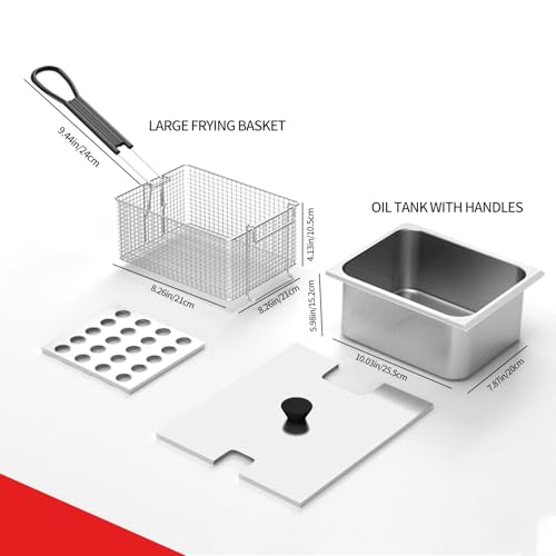 Electric Deep fryer Single Tank Deep Fryer with Basket Capacity 10L