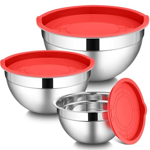 Stainless Steel Mixing Bowls with Lid (6 Count)