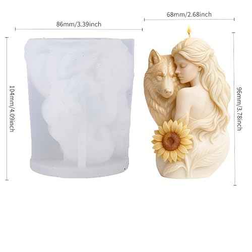 Wolf Angel Flower Mold