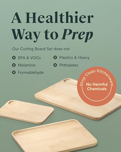 4 Piece Double Sided Wood Cutting Board Set (4 Count)