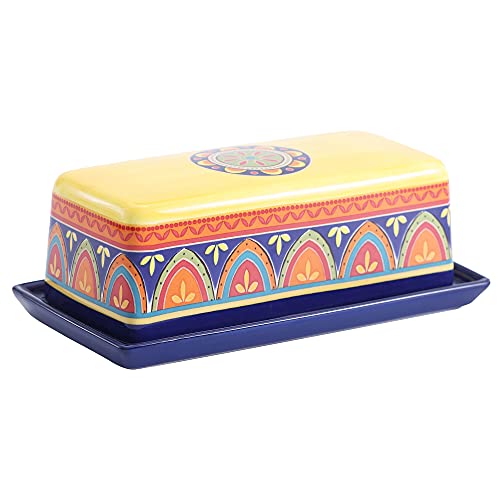 Tunisian Ceramic Butter Dish with Lid