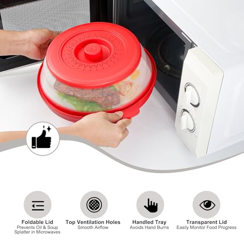 10.7 Inch Microwave Food Cover with Heat Insulation Mat