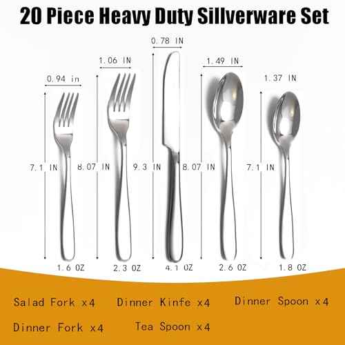 20 Piece Silverware Set (20 Count)