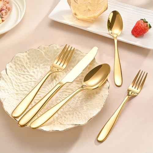 20 Piece Gold Silverware Set (20 Count)